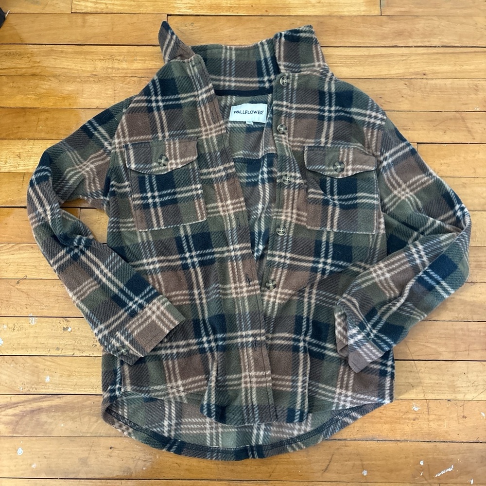 Wallflower Plaid Jacket - Green, Brown, and Blue